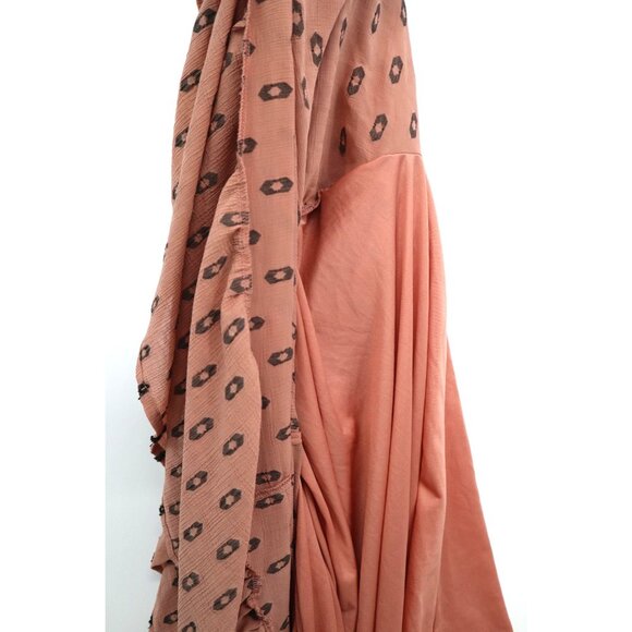 Moon River Womens Boho Tiered Ruffle Sleeve Dress L Textured Cottagecore Summer - Picture 11 of 11